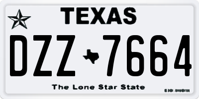 TX license plate DZZ7664