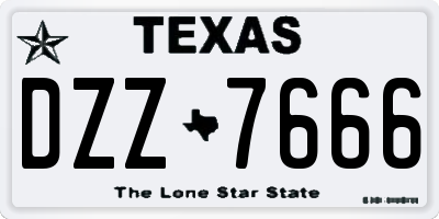 TX license plate DZZ7666