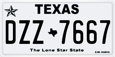 TX license plate DZZ7667