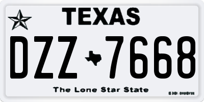 TX license plate DZZ7668