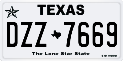 TX license plate DZZ7669