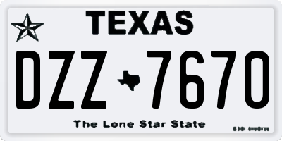 TX license plate DZZ7670