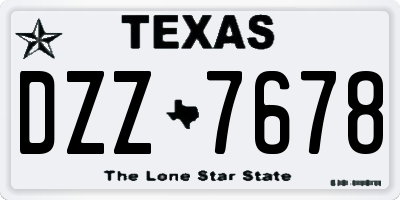 TX license plate DZZ7678