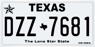 TX license plate DZZ7681