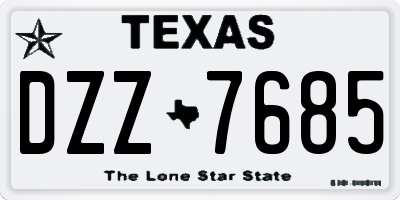 TX license plate DZZ7685