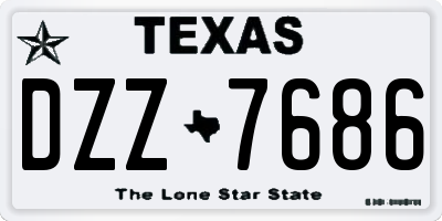 TX license plate DZZ7686