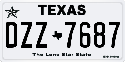 TX license plate DZZ7687