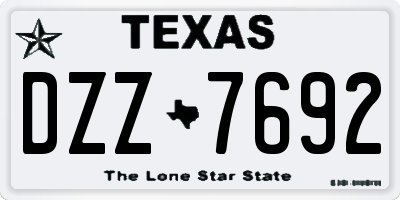TX license plate DZZ7692