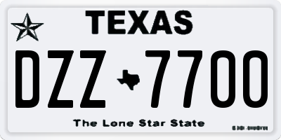 TX license plate DZZ7700