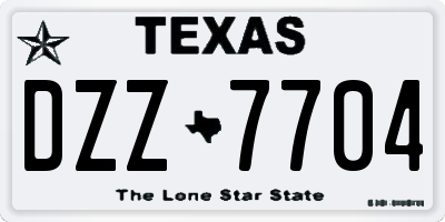 TX license plate DZZ7704