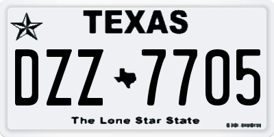 TX license plate DZZ7705