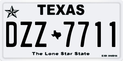 TX license plate DZZ7711