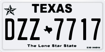 TX license plate DZZ7717