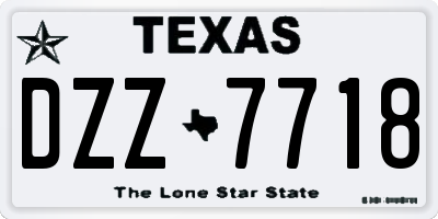 TX license plate DZZ7718