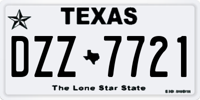 TX license plate DZZ7721