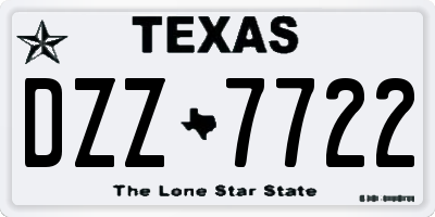 TX license plate DZZ7722