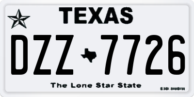 TX license plate DZZ7726