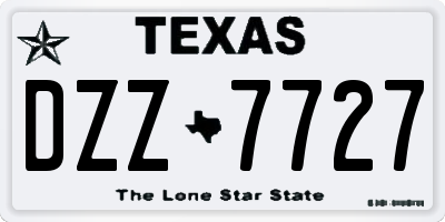 TX license plate DZZ7727