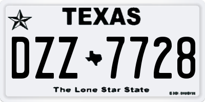 TX license plate DZZ7728