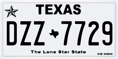 TX license plate DZZ7729