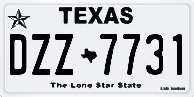 TX license plate DZZ7731