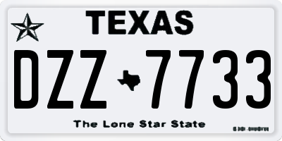 TX license plate DZZ7733