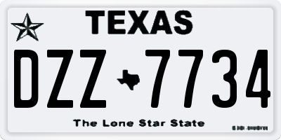 TX license plate DZZ7734