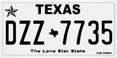 TX license plate DZZ7735