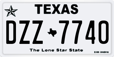 TX license plate DZZ7740