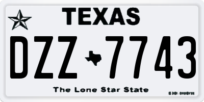 TX license plate DZZ7743