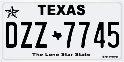 TX license plate DZZ7745