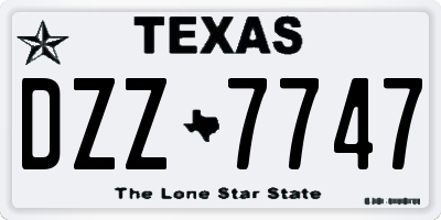 TX license plate DZZ7747