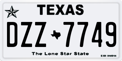 TX license plate DZZ7749