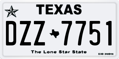 TX license plate DZZ7751