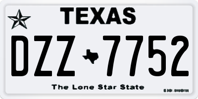 TX license plate DZZ7752
