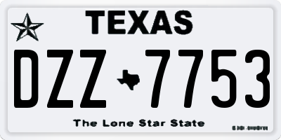 TX license plate DZZ7753