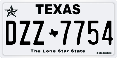 TX license plate DZZ7754