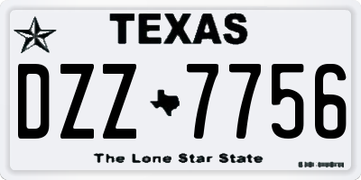 TX license plate DZZ7756