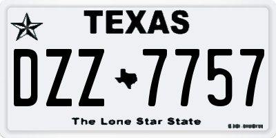 TX license plate DZZ7757