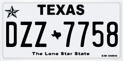 TX license plate DZZ7758