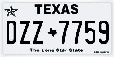 TX license plate DZZ7759