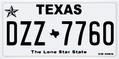 TX license plate DZZ7760