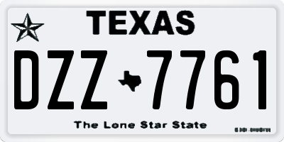 TX license plate DZZ7761