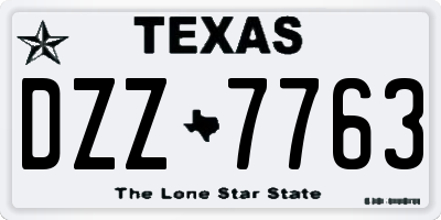 TX license plate DZZ7763