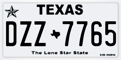 TX license plate DZZ7765