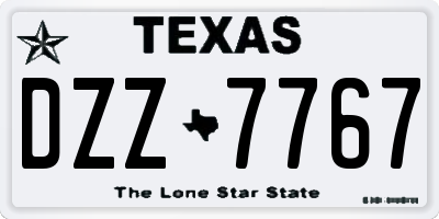 TX license plate DZZ7767