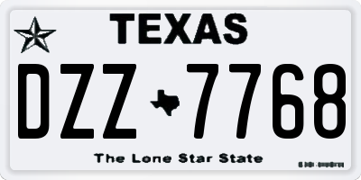 TX license plate DZZ7768