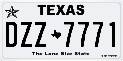 TX license plate DZZ7771