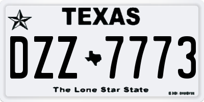 TX license plate DZZ7773