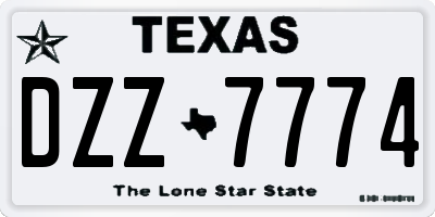 TX license plate DZZ7774